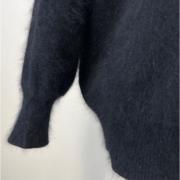 Vintage Belldini Angora Cardigan Medium Black Gold Embellished Beading Lined - Picture 9 of 13